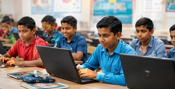 Youth learning digital skills